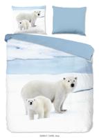 Good Morning Dekbedovertrek "ijsberen" - Blauw - (200x200/220 cm) - Katoen Flanel