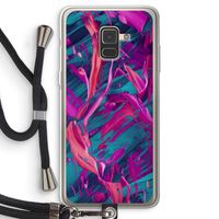 Pink Clouds: Samsung Galaxy A8 (2018) Transparant Hoesje met koord