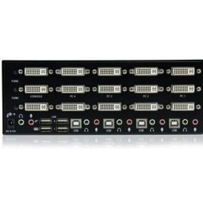 StarTech.com 4-poort 3x Monitor DVI USB KVM-switch met Audio en USB 2.0-hub