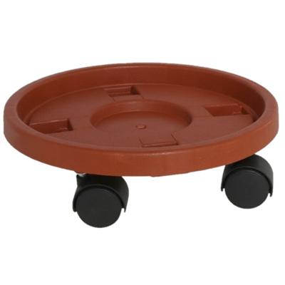 Gerimport Plantentrolley - multiroller - rond - bruin - 26 cm - trolley voor kamerplanten