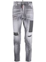 DSQUARED2 jean fuselé à effet usé - Gris