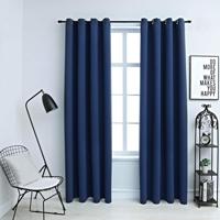 VidaXL Gordijn verduisterend met metalen ringen 2 st 140x245 cm blauw