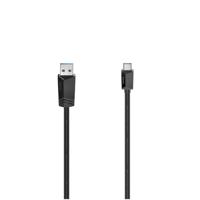 Hama USB-C-kabel, USB-C-stekker - USB-A-stekker, USB 3.2 Gen1, 5 Gbit/s, 3,00 m Kabel Zwart