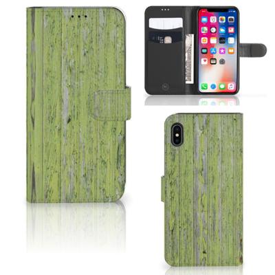 Apple iPhone Xs Max | Book Style Case | Green Wood | Portemonnee hoesje