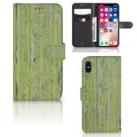 Apple iPhone Xs Max | Book Style Case | Green Wood | Portemonnee hoesje