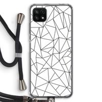Geometrische lijnen zwart: Samsung Galaxy A22 5G Transparant Hoesje met koord