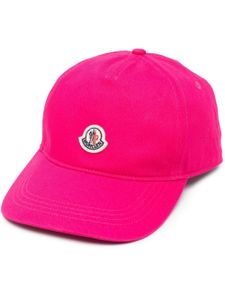 Moncler casquette en coton à patch logo - Rose