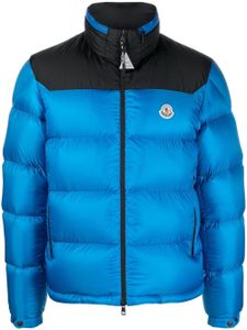 Moncler veste matelassée à patch logo - Bleu