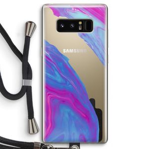 Zweverige regenboog: Samsung Galaxy Note 8 Transparant Hoesje met koord