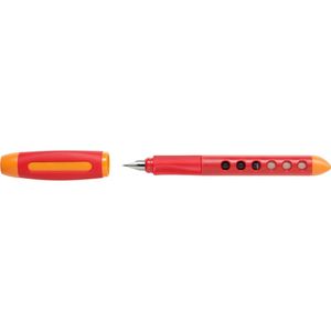 Faber Castell vulpen Scribolino A links 13 cm RVS rood