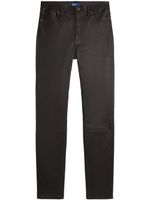 Polo Ralph Lauren pantalon en cuir à coupe droite - Marron