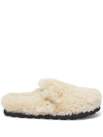 Jil Sander chaussons en peau lainée à bout rond - Tons neutres