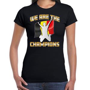 Verkleed T-shirt voor dames - Belgie - zwart - voetbal supporter - themafeest