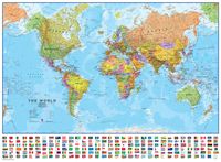 Wereldkaart 64P-mvlE Political, 101 x 72 cm | Maps International - thumbnail