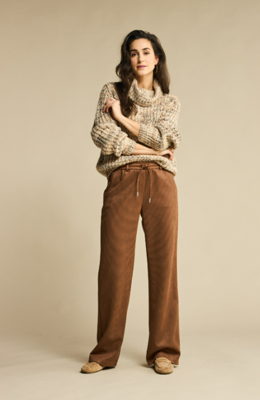 Red Button Cocoon multi sweater/Brown