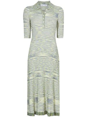 Proenza Schouler White Label robe-polo Space dye en maille nervurée - Bleu