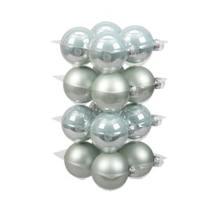 Othmar Decorations Kerstballen - 16x st - mintgroen - 8 cm - glas   -