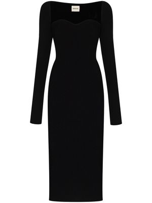 KHAITE robe Beth en maille nervurée - Noir