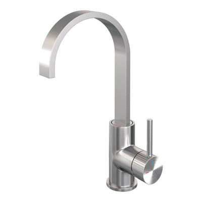 BRAUER Stripe Hoge Opbouw Wastafelmengkraan - draaibare platte uitloop - model A - RVS-kleurig geborsteld PVD 5-NG-003-S5
