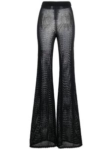 MOSCHINO JEANS pantalon en crochet à coupe évasée - Noir