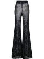 MOSCHINO JEANS pantalon en crochet à coupe évasée - Noir