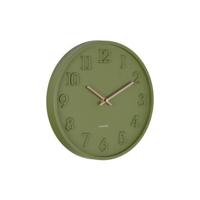 Karlsson Wandklok Calma - Legergroen - 3.8x30x30cm