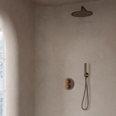 Regendouche set SaniClear Antique | Inbouw | 20 cm | Thermostaatkraan | Rond | Verouderd messing