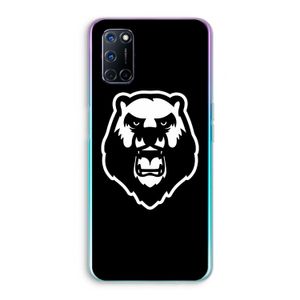 Angry Bear (black): Oppo A92 Transparant Hoesje