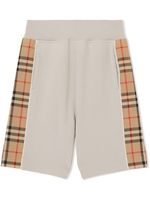 Burberry Kids short à empiècement Vintage Check - Gris