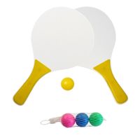 Houten beachball set geel met extra balletjes