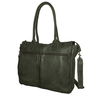 Bear Design Business Schoudertas Binni met Laptopvak 17&apos;&apos; Groen