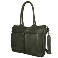 Bear Design Business Schoudertas Binni met Laptopvak 17&apos;&apos; Groen