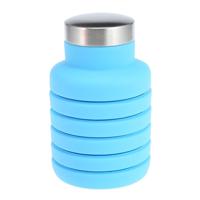 Portable silicone water fles intrekbare vouwen koffie fles outdoor reizen drinken sport drinken waterkoker capaciteit: 500ml (blauw)