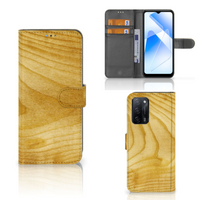 OPPO A16/A16s/A54s Book Style Case Licht Hout - thumbnail