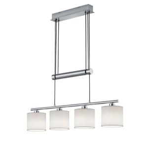 Trio Hanglamp Garda 4-lichts nikkel mat met wit 305400401