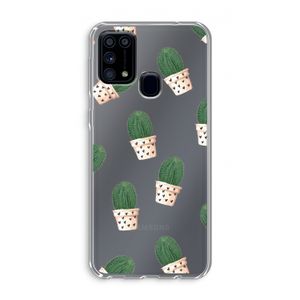 Cactusprint roze: Samsung Galaxy M31 Transparant Hoesje