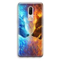 Fire & Ice: OnePlus 6 Transparant Hoesje