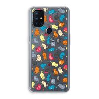 Kleurrijke katten: OnePlus Nord N10 5G Transparant Hoesje