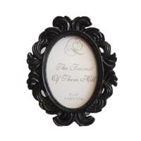 2 PC'S Floral foto ronde foto frame houder bruiloft Home decor (zwart)