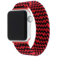 Apple Watch Nylon Gevlochten Solo Band - Rood Zwart Mix - 44, 45, 46 & 49mm - L Apple Watch Nylon Gevlochten Solo Band - Rood Zwart Mix - 44, 45, 46 & 49mm - L