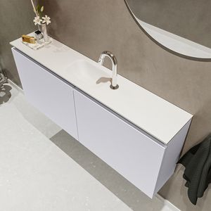 Mondiaz Ture 120cm toiletmeubel cale met wastafel talc midden 1 kraangat