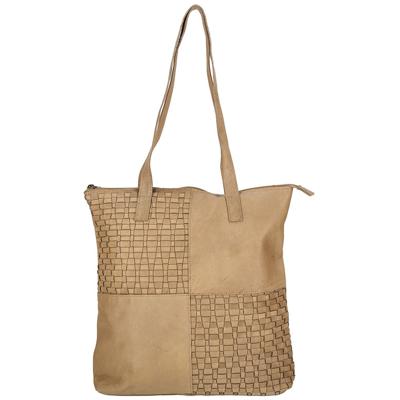 Enrico Benetti Leren Shopper Sicily Licht Taupe