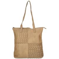 Enrico Benetti Leren Shopper Sicily Licht Taupe