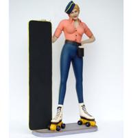 Roller Skater Lady w Menu Beeld 1.65 M