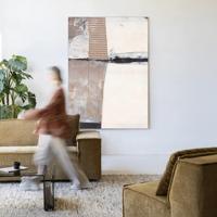 Urban Cotton Wandkleed 'Abstract 5' 145 x 190cm in Frame - black