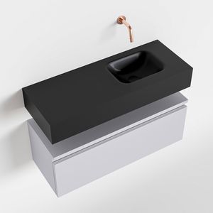 Toiletmeubel Mondiaz Andor | 80 cm | Meubelkleur Cale | Lex vrijhangend wastafel Urban Rechts | Zonder kraangat