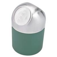 Excellent Houseware aanrecht Mini prullenbakje met klepdeksel - donkergroen - 1.3L - 17 cm - rvs