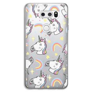Rainbow Unicorn: LG V30 Transparant Hoesje