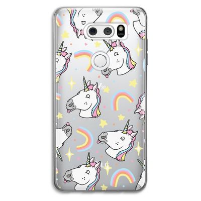 Rainbow Unicorn: LG V30 Transparant Hoesje