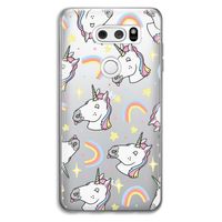 Rainbow Unicorn: LG V30 Transparant Hoesje